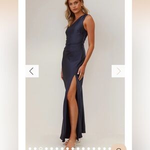 Billy J One Shoulder Navy Maxi Dress
